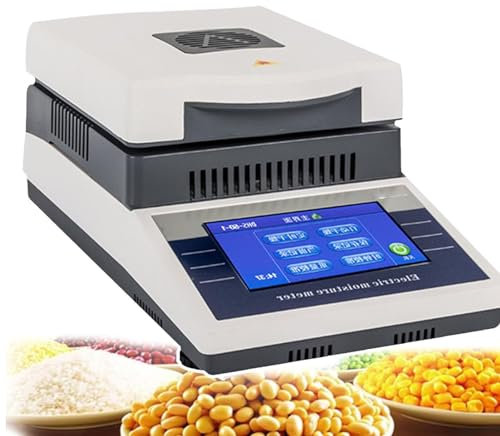 Analizzatore di umidità alogeno da laboratorio, misuratore di umidità rapido con touch screen digitale, misuratore di umidità alogeno tester, controllo della temperatura 60-160 ℃, per polvere,110g/1mg