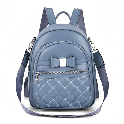 FUNSEED Rucksack Damen Bowknot Klein, PU-Leder Diebstahlsicher Umhängetaschen, Ideal für Büro, Pendler und Arbeit, Leicht Elegant Women Backpack
