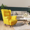 Cozynest Armlehnen Fernsehsessel Polstersessel Loungesessel Wohnzimmersessel TV Sessel Ruhesessel Relaxsessel Sessel Senfgelb Samt