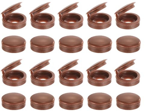 sourcing map 100Pcs Screw Caps, 4.5mm/0.18 ID Screw Snap Covers Washer Flip, PVC Hinged Screw Cover Caps for Covering Screw Heads(Dark Brown)