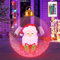 Aufblasbare Weihnachtskugel - 60CM Groß Weihnachtskugeln Outdoor, Beleuchteter Aufblasbarer Weihnachtsball mit Luftpumpe, Weihnachtsdekoration für den Außenbereich für Hof Garten (Weihnachtsmann)