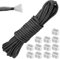 GBKDQQ Corde en polypropylène - 8 mm x 12 m - Corde à linge en nylon tressé avec 12 pinces étrangleuses - Corde de serrage - Corde de serrage - Corde de paracorde pour camping, bâche de remorque,