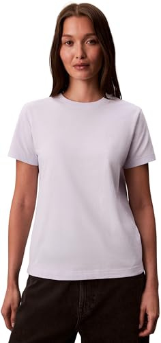 Calvin Klein Damen T-Shirt Kurzarm Archive Jersey Tee mit Rundhalsausschnitt, Violett (Lacey Lilac), XL