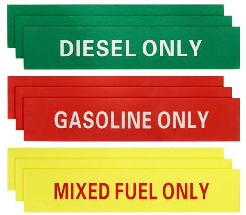 sourcing map Fuel Only Sticker Self-Stick Diesel Only/Mixed Fuel/Gasoline Only Marker Warning Label Signage 1-3/5 x 8 Inch for Pump Jugs Containers Multicolor, Pack of 30