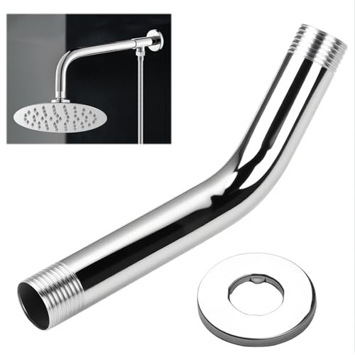 Shower Head Extension Arm, 20cm Universal G1/2 Shower Hose Extension, Durable Stainless Steel Shower Arm Extension with Built-in Washer for Easy Installation and Maximum Flexibility