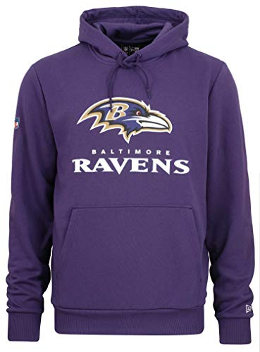 New Era - Felpa con cappuccio NFL Baltimore Ravens Team Logo e nome, Lilla, L
