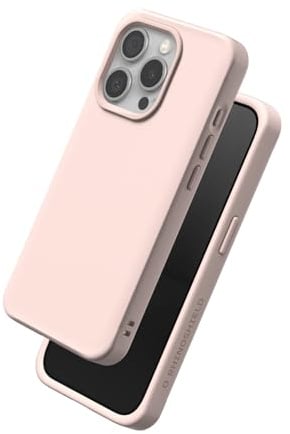 RhinoShield Coque pour [iPhone 15 Pro Max] | SolidX - Coque renforcée avec Absorption des Chocs Design Fin Protection Contre Les Chutes de 3, m – Rose Poudré