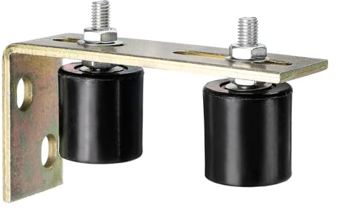 QUARKZMAN Rodillo Guía para Puerta Corredera 1.7 de Nylon Negro 2Pcs | Rodillos Conjunto de Soporte y Bracket en Forma L Rodillo Guía Universal con Rodamiento Bolas Sellado