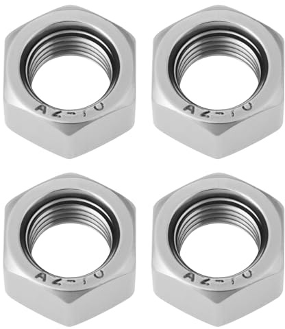 YINETTECH Dadi completi M12 x 1,25 in acciaio inox, filettatura sinistra, compatibili con connessioni di macchinari e attrezzature, 4 pezzi