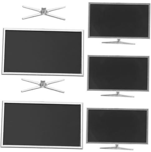 Milisten 5pcs Miniature Dollhouse Tv Compact LCD Screen Simulation Plastic Miniature Television for Role Play and Modern Dollhouse Decor