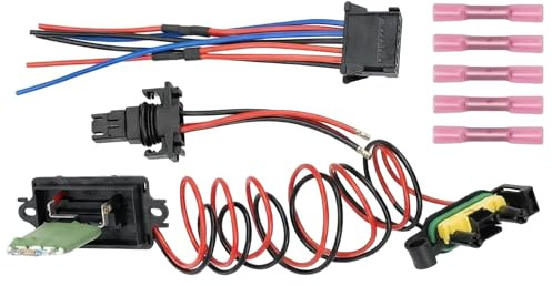 Compatible avec RENAULT Clio III Scénic II Résistance Moteur Ventilateur Chauffage - 7701209803 - Remplace 7701060001, 7701060002, 8200729298 - Kit avec Faisceau