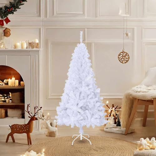 Generico Árbol de Navidad artificial con ramas gruesas de color blanco, 120 cm, PVC, árboles de Navidad, 328426