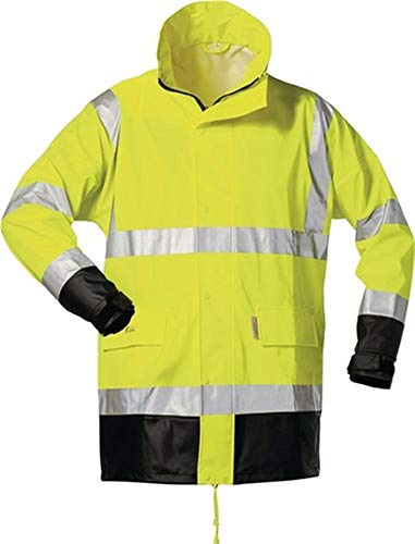 Feldtmann Warnschutz PU Regenjacke Manfred EN ISO 20471/3, EN 343/3 Gr. L gelb/schwarz
