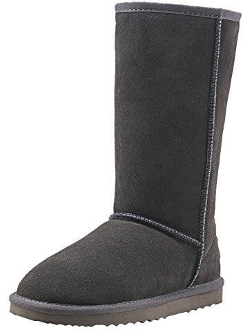 Shenduo Donna Stivali Impermeabile da Neve Invernali con Alti Classici Metà polpaccio D5115 Grigio 38EU
