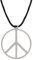 Balinco Peace Zeichen silber aus Metall mit Stoffband Kette zum umhängen als Halskette