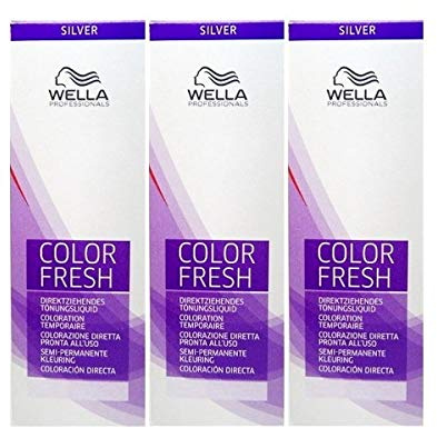 3 er Pack Wella Color Fresh Silver Tönungsliquid 0/8 PERL 75 ml