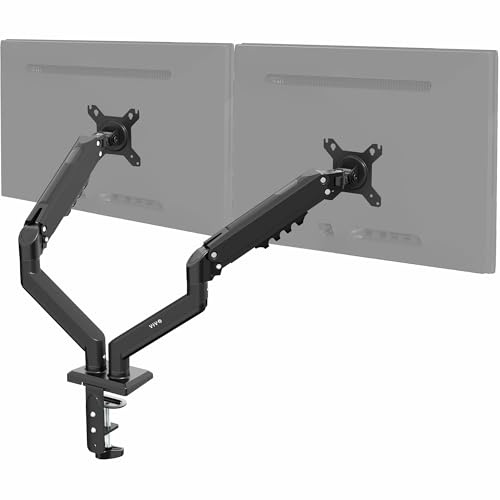 VIVO STAND-V102O Schwenkbarer Dual-Monitorarm aus Aluminium für 33 cm (13 Zoll) bis 76,2 cm (30 Zoll) Bildschirme, Schreibtischhalterung, Spannfeder-Monitorständer für 2 Bildschirme, Schwarz