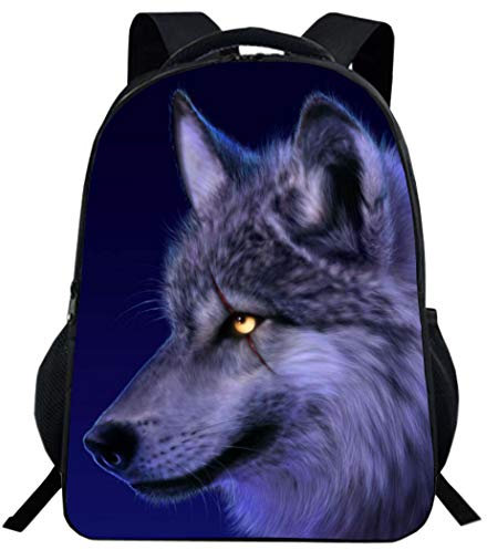 ANKOEE 3D Wolf Schulranzen Rucksack Kinder Tiere Schultasche für Jungen Mädchen, Stil 3, 30x15x41cm, Kinderrucksack