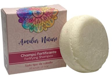 Champú sólido fortificante sin sulfatos con aceite de ricino - apto para barba (50 gramos) - Amalur Nature