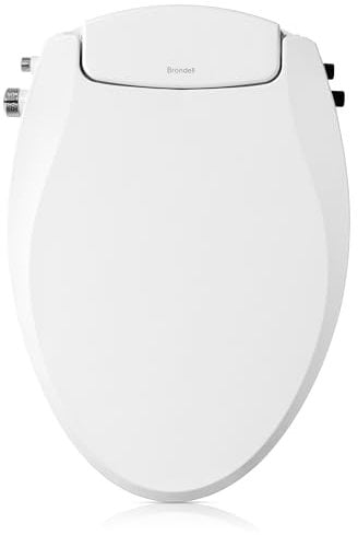 Brondell Bidet Toilet Seat, Non-Electric Swash Ecoseat, Fits Elongated Toilets, White - Dual Temperature, Dual Nozzle System - Bidet with Easy Installation