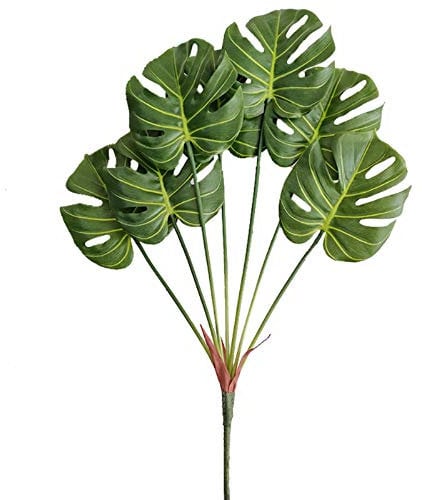 Aisamco 1 Pièce Artificielle Tropical Feuille De Palmier Split Philodendron 7 Feuilles Fausse Palmier Plante Artificielle Tropical Feuille De Vigne 75 cm De Hauteur pour La Décoration Florale