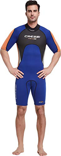 Cressi *Muta Med X Shorty Uomo BLU/Arancione 2.5mm XS/1