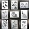 BLUGUL 9 Stück A4 Schablonen, Zeichenschablonen, für Wand Boden Fliesen Holz Stoff Möbel, Einhorn Phönix Tiger Pfau Wolf Vogel Tropenfisch Panda