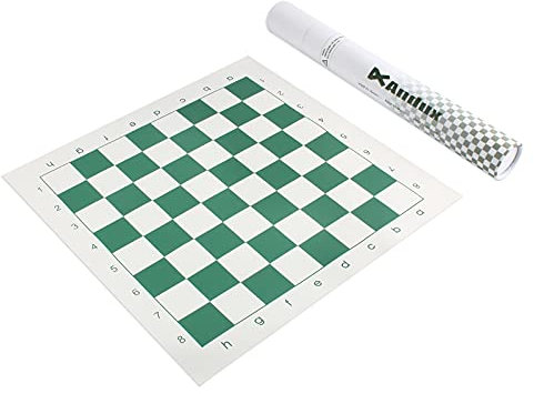 Andux Chess Game Rollable Chessboard Chessboard Only XQQP-01 (Green,42x42cm)