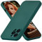 UEEBAI Coque Silicone avec iPhone 12 Pro Max 6.7 inch, Antichoc Extrême Mat Toucher Doux Confortable Antirayures Dos Rigide Coque Guardian (Niveau Militaire Protection) - Vert Foncé