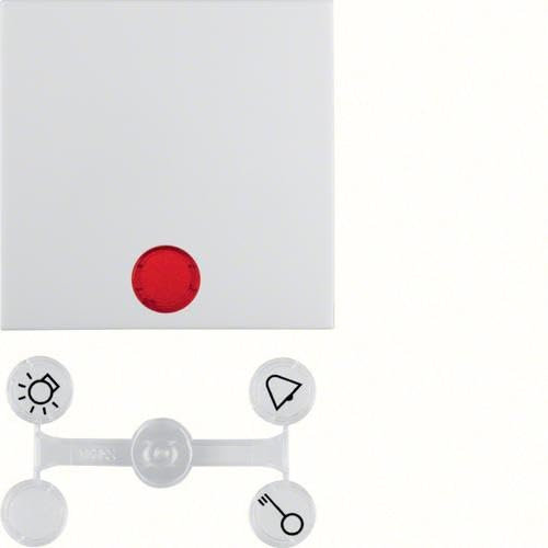 Berker 16298999 rocker switch with mounting piece and lens, S.1, IP44, polar white glossy