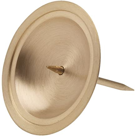 NKlaus Untersetzer für Kerzen Messing, matt, Gold, Ø7cm Untertasse, 1 Stück | 0,5cm; kerzenhalter für adventskranz