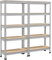 Yaheetech Scaffale/Scaffalatura Garage in Metallo a 5 Ripiani Regolabili da Magazzino Carico Massimo per Ripiano 150 KG 150 x 140 x 30 cm/Grigio Chiaro