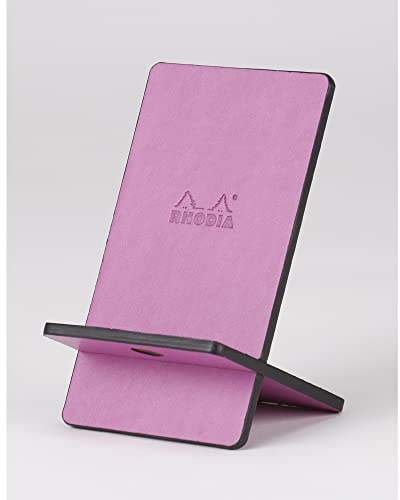 Rhodia 194427C - Handyständer Rhodiarama, elegant aus italienischem Kunstleder, 13x8x8,5 cm, Lila, 1 Stück