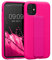 kwmobile Carcasa Compatible con Apple iPhone 11 - Funda para móvil con Soporte y Agarre para Dedo Rosa neón