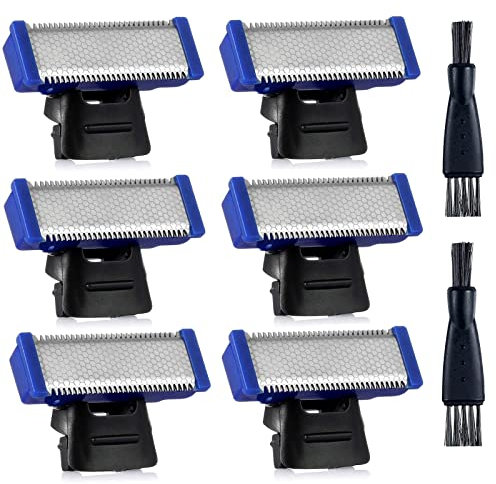 Rasierer-Ersatzkopf, kompatibel mit Micro Touches Solo Trimmer, Ersatzklingen Solo Rasierklingen (6 Stück + 2 Bürsten), 6 Stück