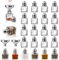 ZEAYEA Set of 24 Small Salt and Pepper Shakers, 0.5 oz Mini Glass Seasoning Jars with Funnel, Glass Cube Body Spice Shakers for Wedding, Party, Restaurant, Home Kitchen Supplies