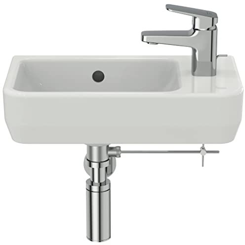 Ideal Standard - i.life S Handwaschbecken von 45 cm mit geringer Tiefe auf nur 25 cm. Säule separat erhältlich. Weiß