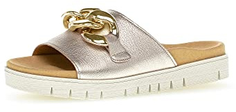 Gabor Damen Pantoletten, Frauen Slipper,Best Fitting,Slides,Slip-ons,Backless Slipper,Mules,Gartenschuhe,Sommerschuhe,Puder (Gold),42 EU / 8 UK