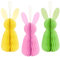 Set 3 große Wabendeko Hase Osterhasen Osterdeko Wabenball Osterhase aus Pappe bunte Deko zu Ostern, zum Hängen oder Stellen Osterhasen Rosa Gelb Grün, 30cm