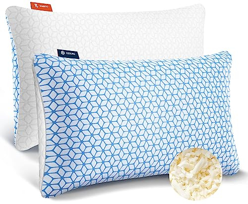 Love Attitude Shredded Memory Foam Pillows King Size Set of 2, Cooling Pillow Firm and Soft Adjustable for Side Back Stomach Sleepers