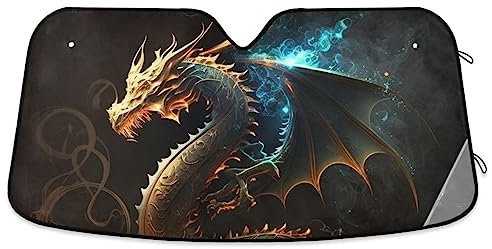 Golden Shadow Dragon - Protector solar para parabrisas de coche