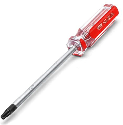 Luomorgo 1 destornillador Torx T20, destornillador de punta magnética T20 x 100 mm con mango de PVC aislado, destornillador Torx de seguridad para reparación de dispositivos, electrodomésticos
