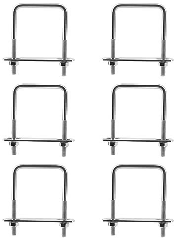YIXNSW 6 Stück U Bolzen 80 x 50mm U Schrauben M6 mit Mutter Rahmen und Unterlegscheibe Bügelschrauben für die Reparatur von Traktorschiffen Abschleppen von und Schiffen Reparatur von Pipelines