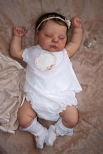 Reborn Babys Lebensechte Babypuppen Reborn Puppe Wiedergeboren Baby Puppe Reborn Baby Puppe Sieht aus wie EIN echtes Baby (Weißer Körper)
