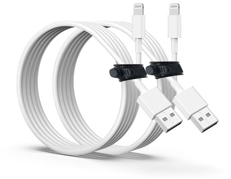 Cavo di ricarica Apple USB A 2 m per Apple iPhone, cavo di ricarica iPhone USB A, 2 pezzi, cavo lightning USB A a cavo lightning per iPhone 14 13 12 Pro Max.