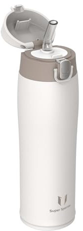 Super Sparrow Borraccia Termica Cannuccia, Borraccia in Acciaio Inox - 500ml - Senza BPA Tazza Borracce Termiche, Bottiglia Termica per Bambini, Scuola, Sportiva
