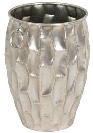 BigBuy Garden Pflanztopf Silber Eisen 30 x 30 x 44,5 cm