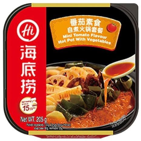 Haidilao Mini Self-Heating Instant Hot Pot with Vegetable Tomato Flavour 205g