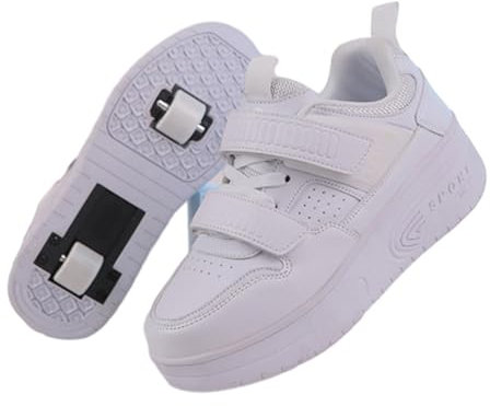 Schuhe mit Rollen für Kinder Rollschuhe Schuhe für Jungen Mädchen Modische Skateboardschuhe Outdoor, Sportschuhe Sneakers Kinder mit 2 Rädern, Unisex, einziehbare Schuhe mit Rollen Skateboardschuhe