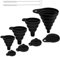 Imbuto 4 Pezzi, Imbuto Cucina in Silicone con 2 Spazzole per Bottiglie Imbuti Pieghevoli Imbuto Cucina per Trasferimento Liquidi per marmellata di spezie (S/M/L/XL)